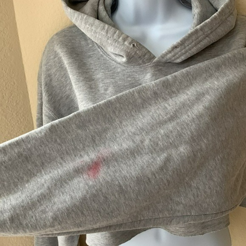 Nike Wisconsin Sweatshirt Cropped Gray Hoodie Vintage Badgers - Picture 5 of 7